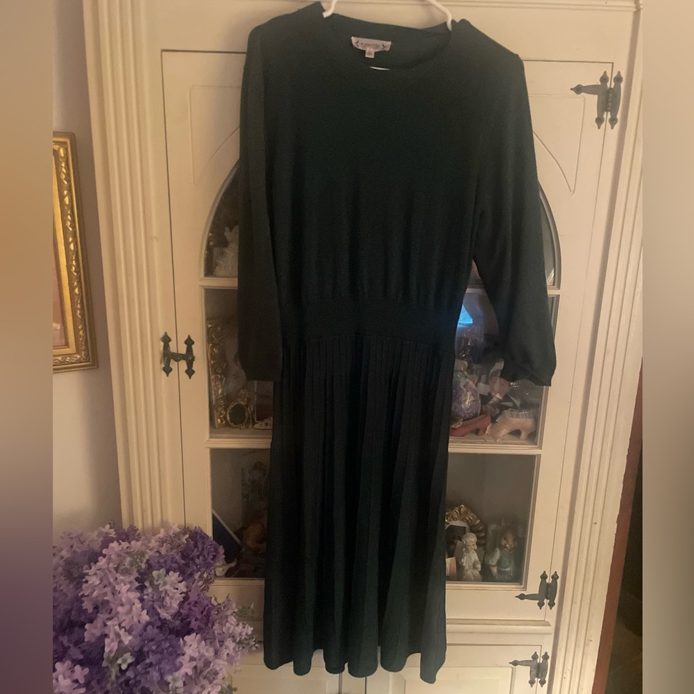 Vintage Nanette Lepore Green  Sheath Dress with Bishop Sleeves XL